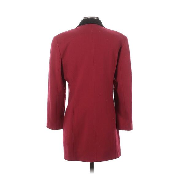 VTG Express long blazer jacket red black velvet Collar Military Riding Coat S - Picture 2 of 5